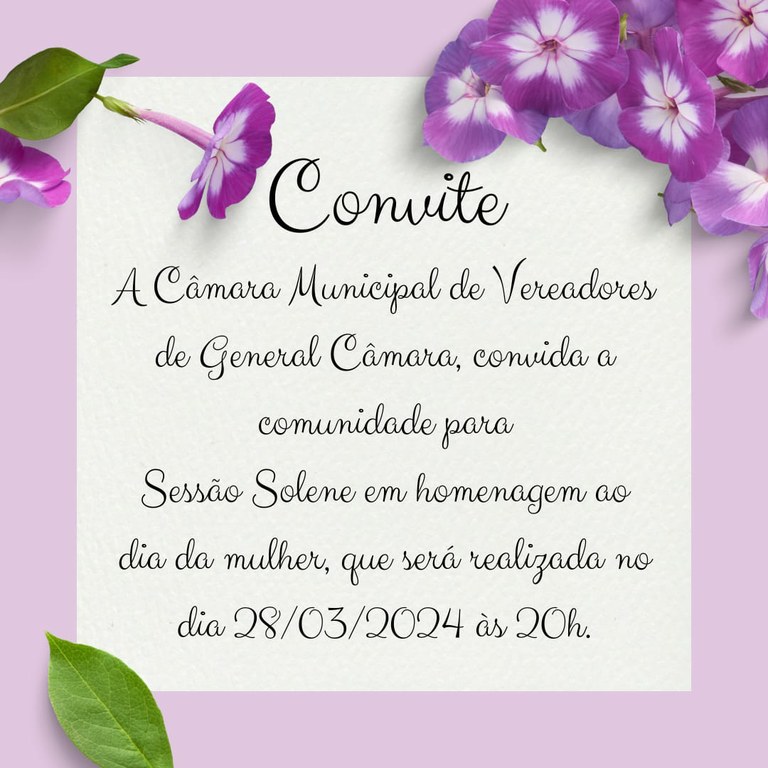 Convite Câmara Municipal